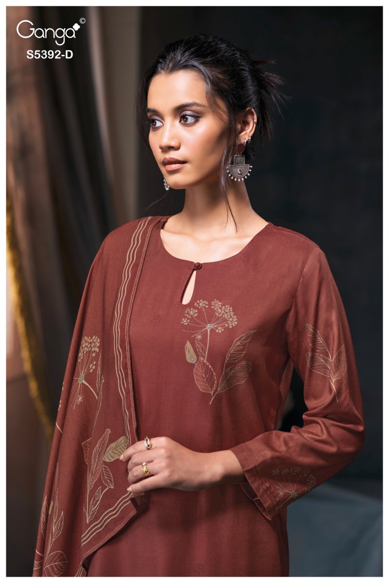 Jovela 5392 By Ganga Wool Pashmina Dress Materials